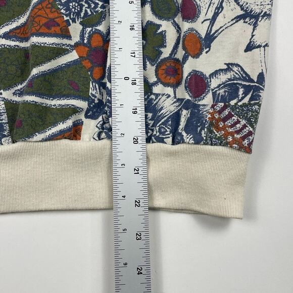 Vintage Floral Abstract Wildlife Nature Womens Henley 80s Shirt Fits like Medium - Picture 8 of 8